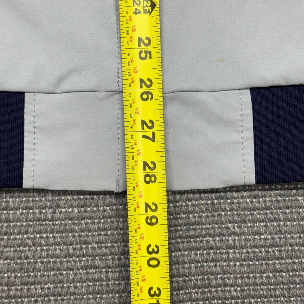 TravisMathew Mens Full Zip Track Jacket Navy Grey Striped Performance Size M‎